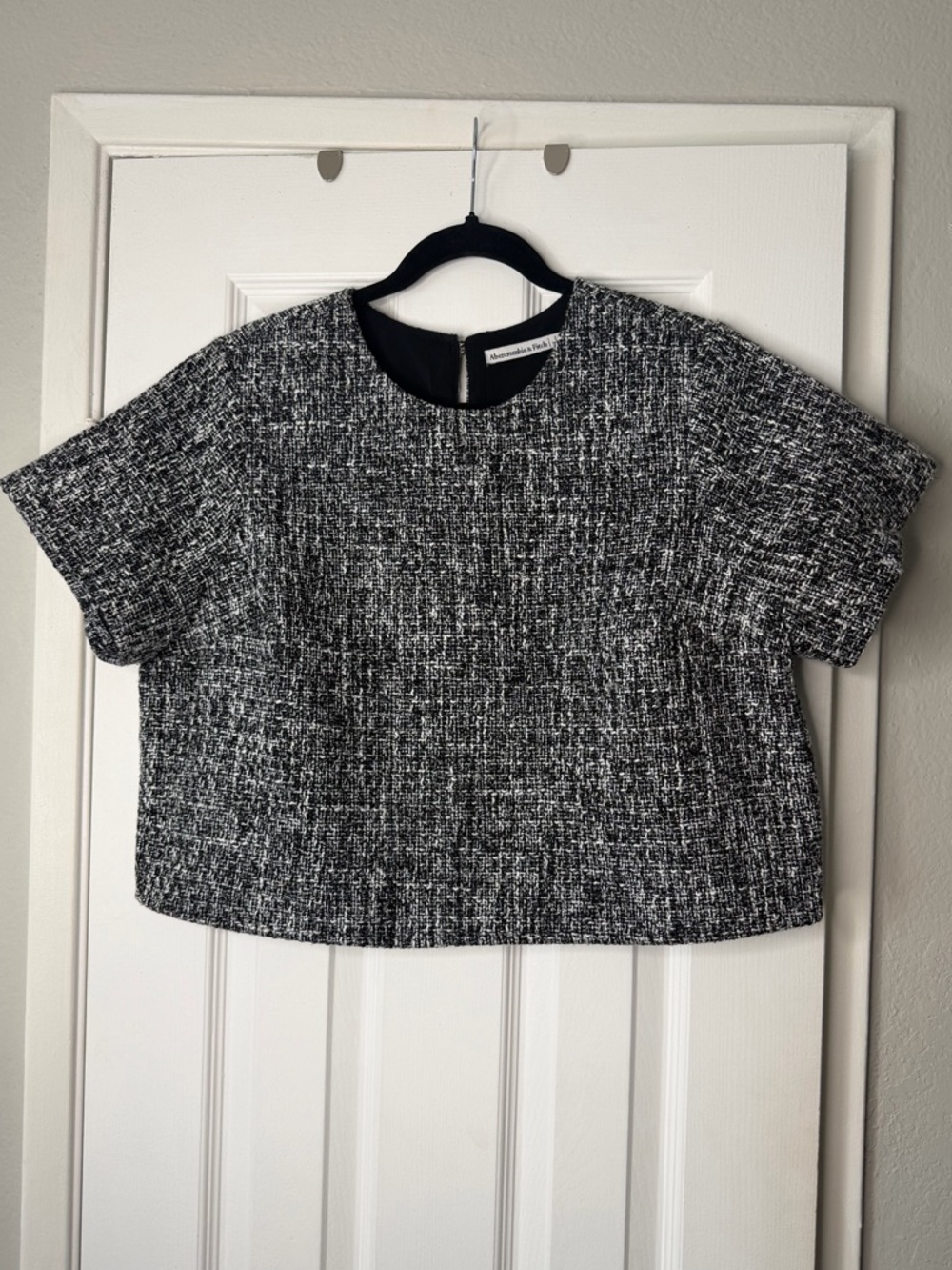Abercrombie & Fitch Tweed Boxy Short Sleeve Top